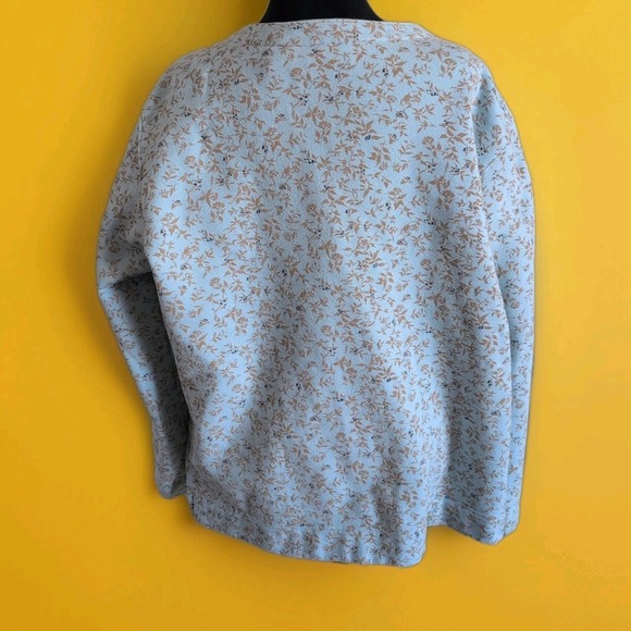 Classic Elements Long Sleeve Sweatshirt Pearl Snap Powder Blue Plus Sz 16-18W - Picture 2 of 7